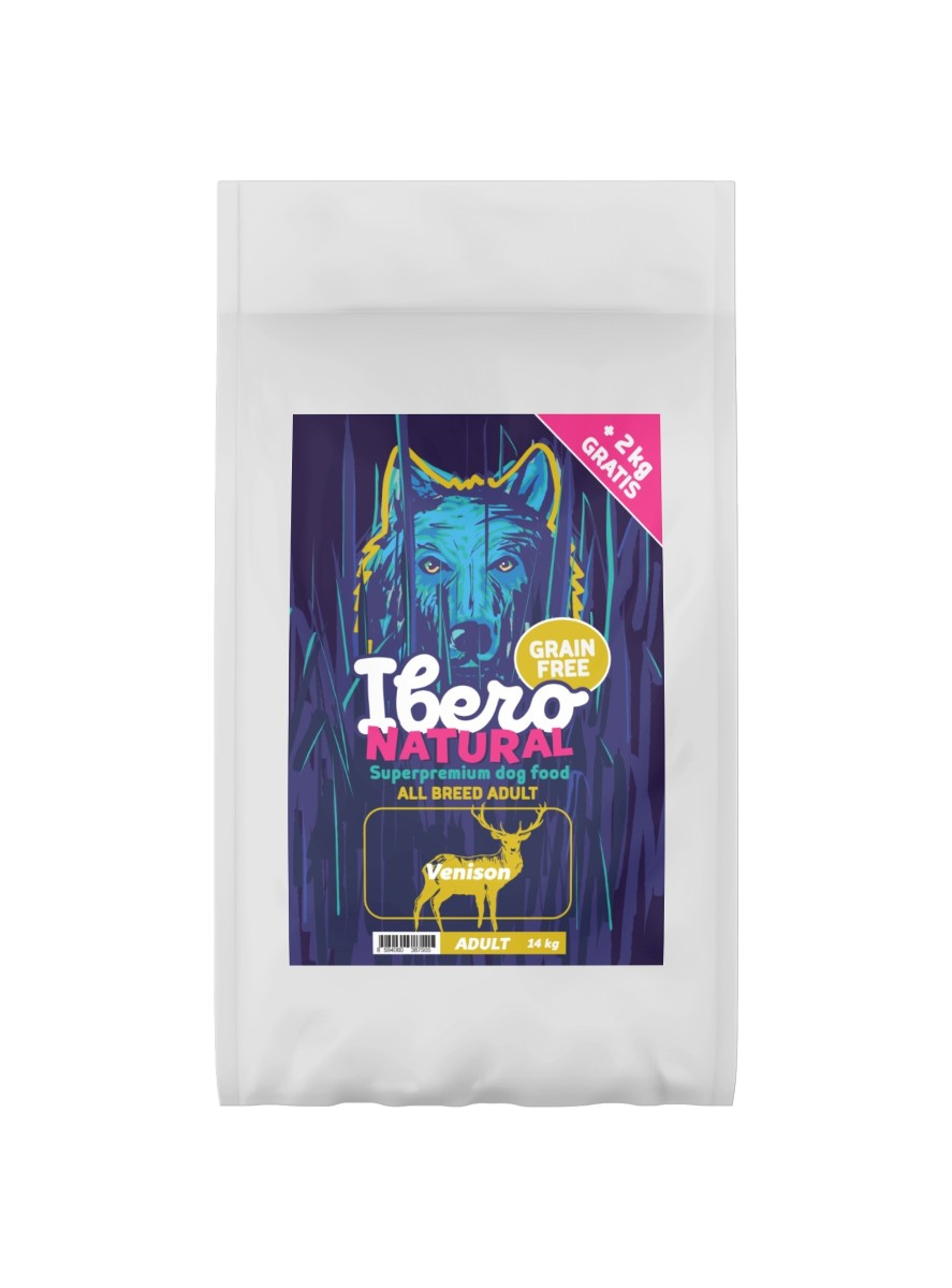Ibero Natural Grain-free Venison Adult - 12+2kg Gratis
