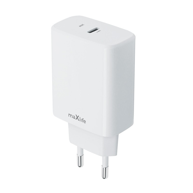 Nabíječka Maxlife MXTC-10-20C USB-C PD 20W PD, QC pro iPhone 12,13,14, 15, 16 PRO MAX bílá