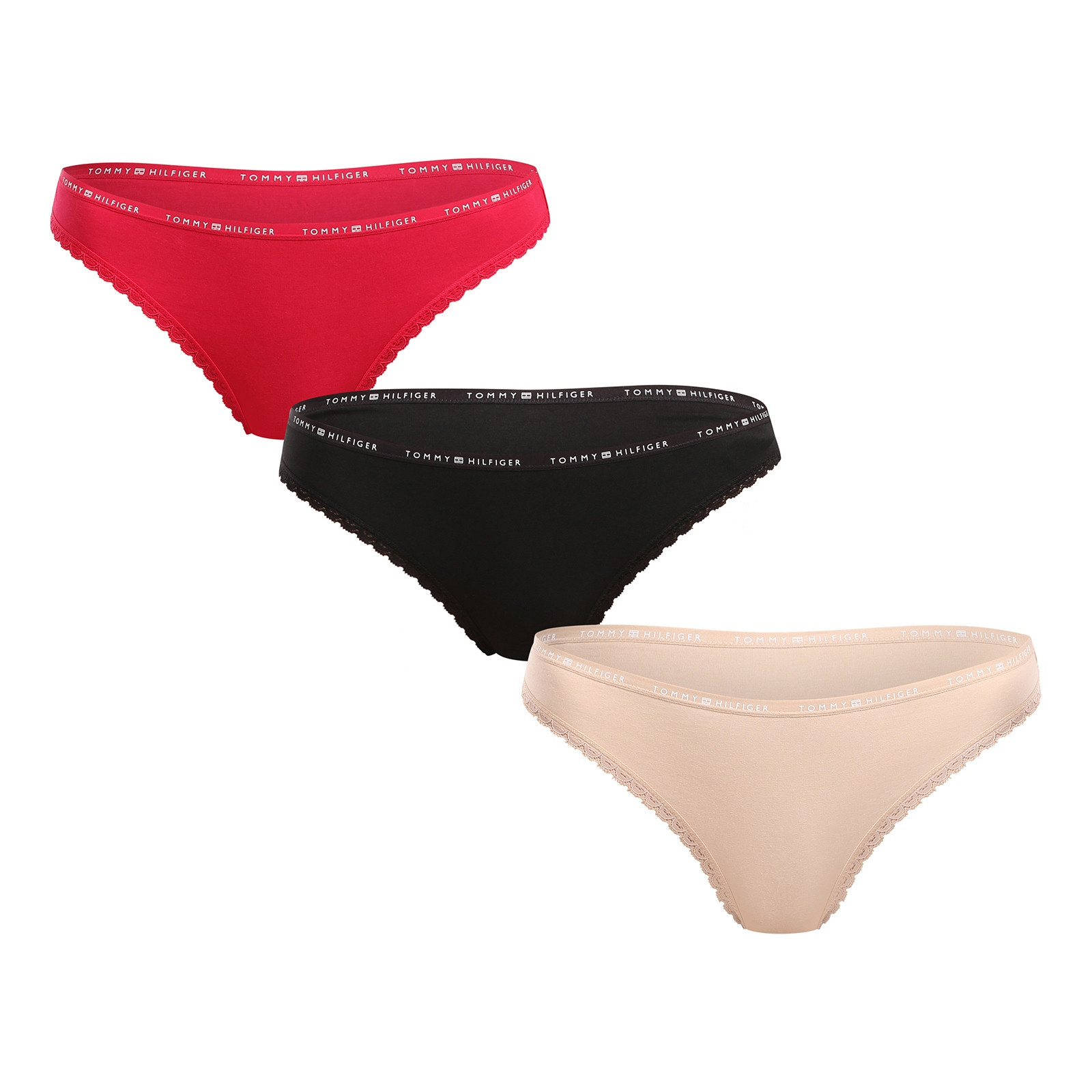 3PACK dámská tanga Tommy Hilfiger vícebarevná (UW0UW05954 0VI) XS