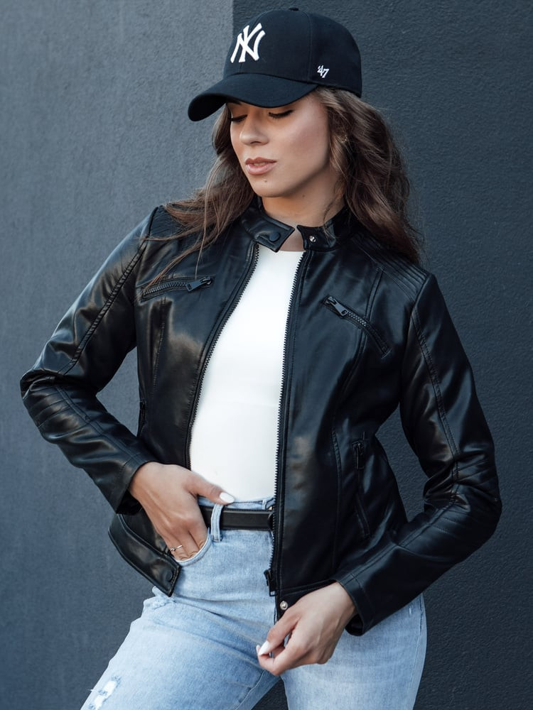 Kurtka skórzana damska KLIROS czarna Dstreet