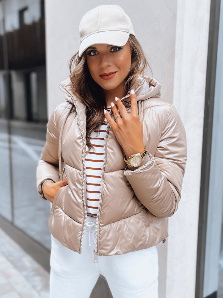 Dámská péřová bunda LOLAROSE Barva zlatá DSTREET