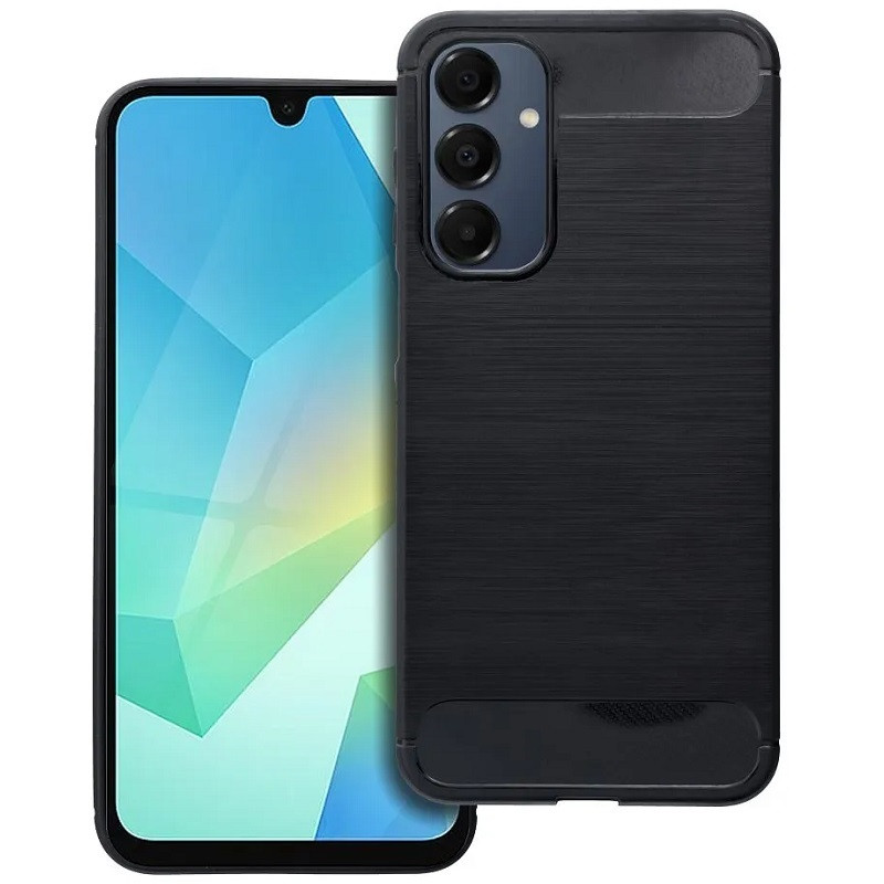 Pouzdro silikon Samsung A165 Galaxy A16 4G, A166 A16 5G Forcell Carbon s výztuhou černé