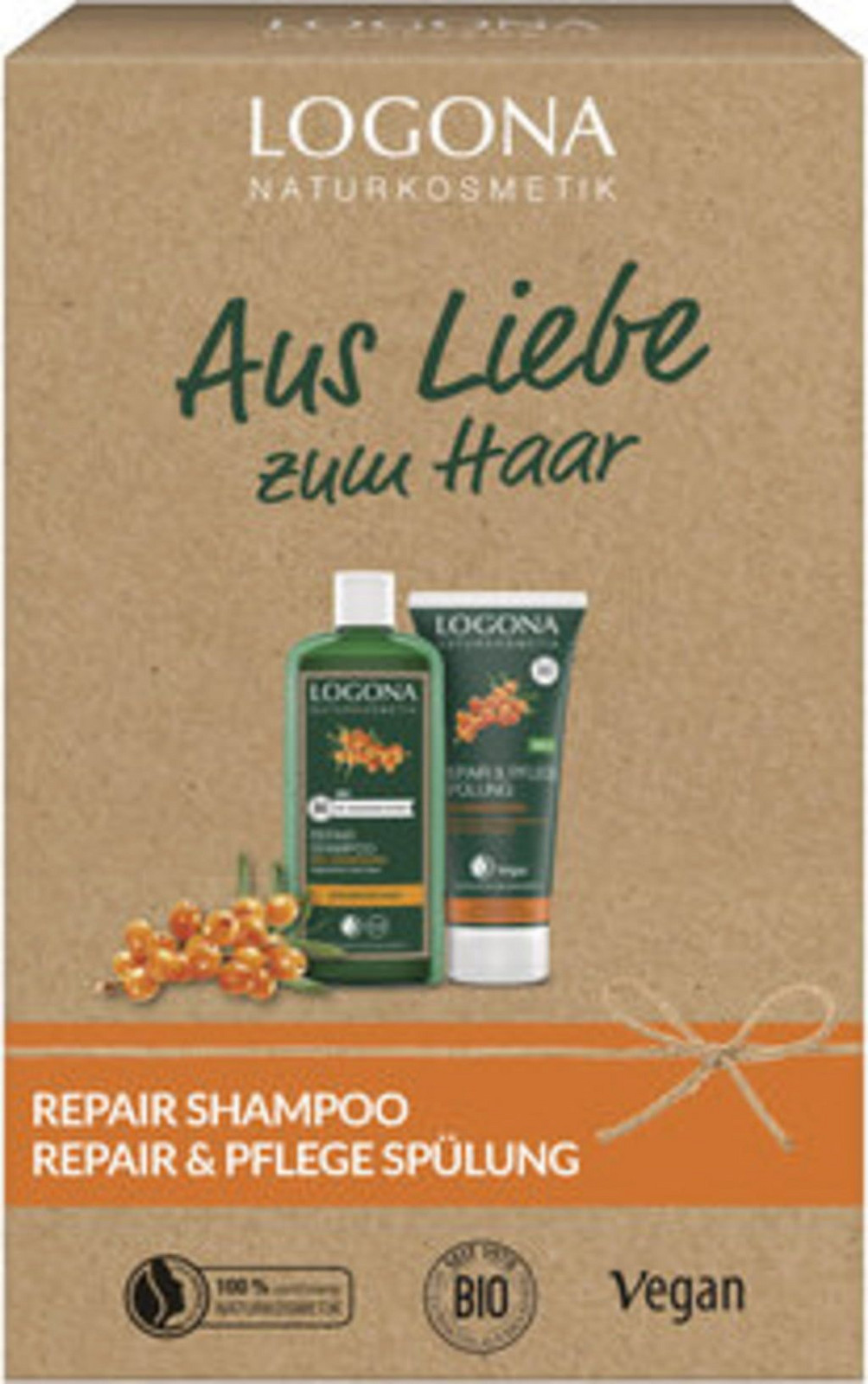 Logona Vlasový balíček REPAIR s rakytníkem šampon a kondicionér 450ml