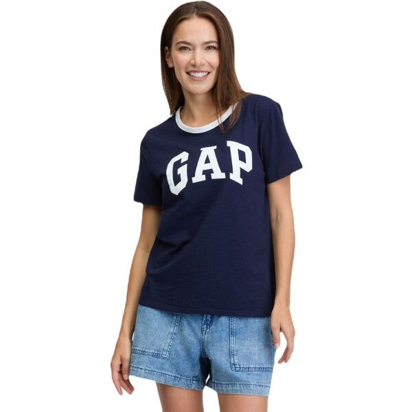 GAP LOGO SLUB Dámské tričko, tmavě modrá, velikost