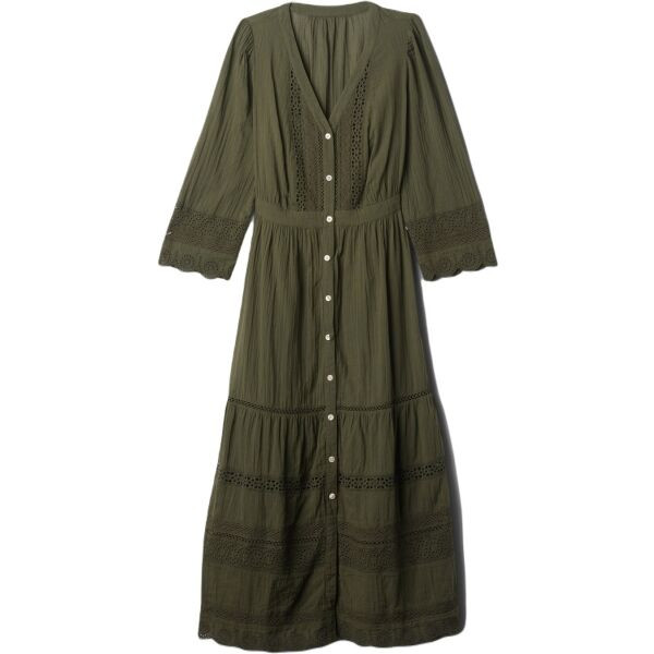 GAP LACE Dámské šaty, khaki, velikost