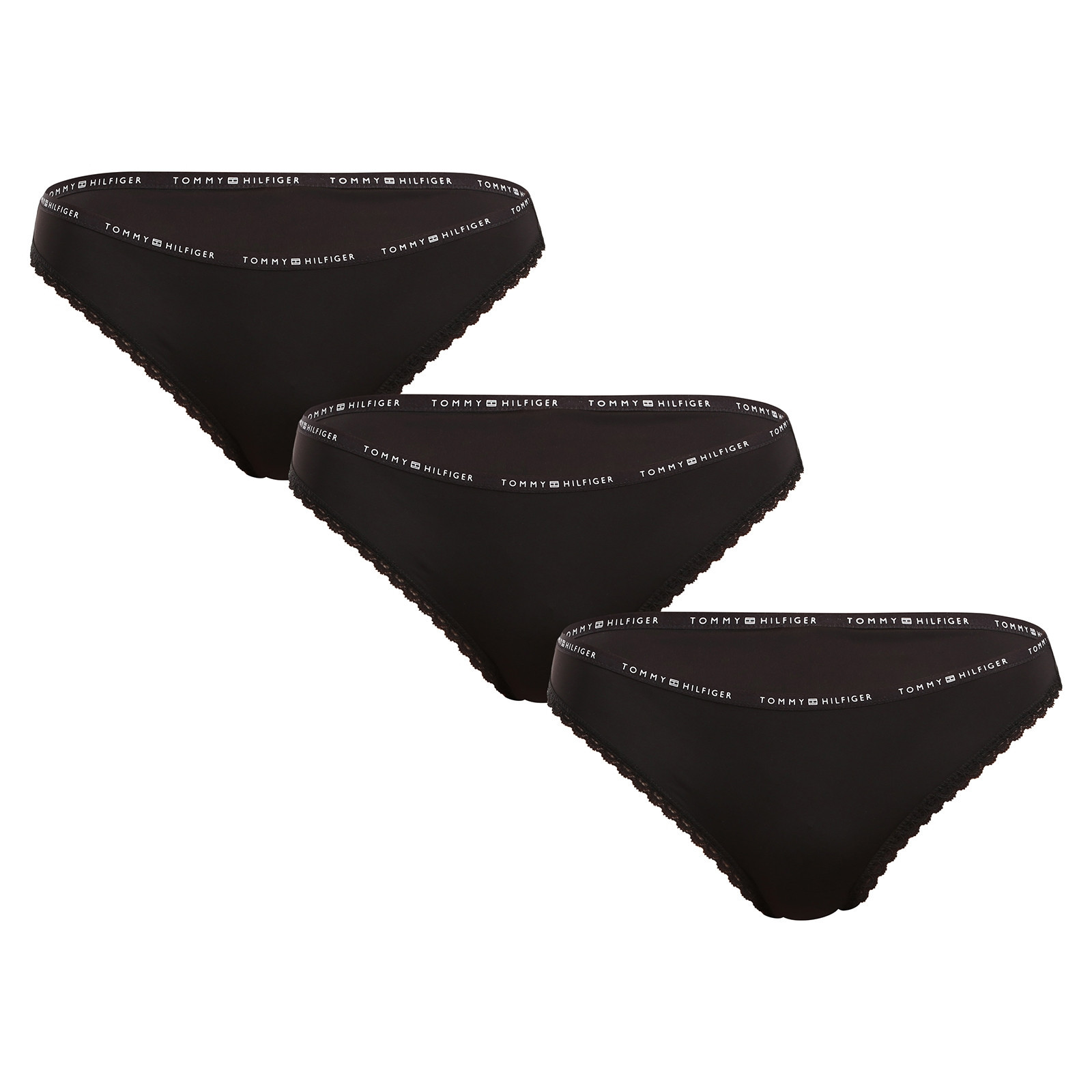 3PACK dámská tanga Tommy Hilfiger černá (UW0UW05882 0V2) XS