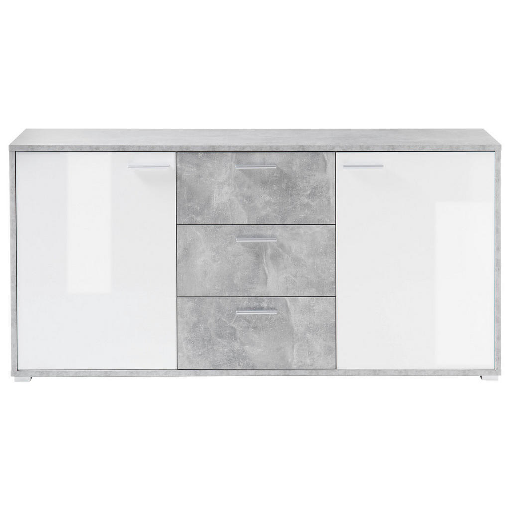 XXXL ŠIROKÁ KOMODA, šedá, bílá, 180/87/37 cm