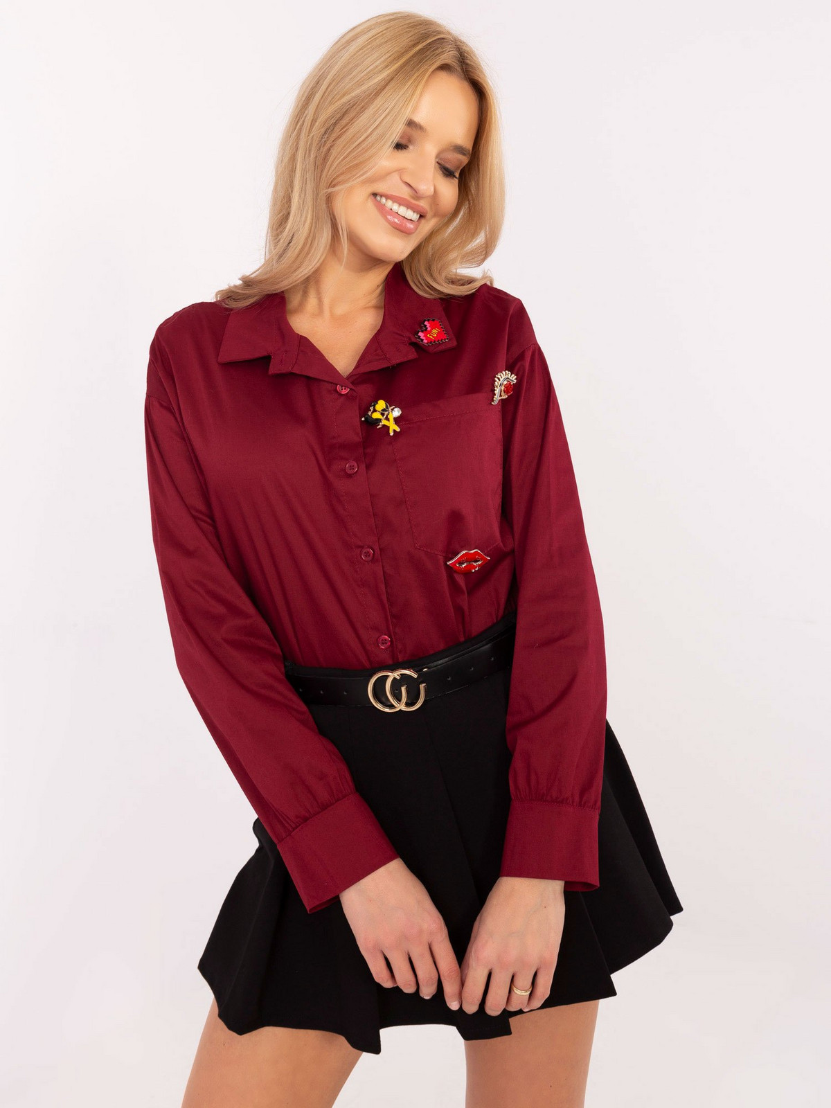 Shirt-DHJ-KS-9230.75P-burgundy