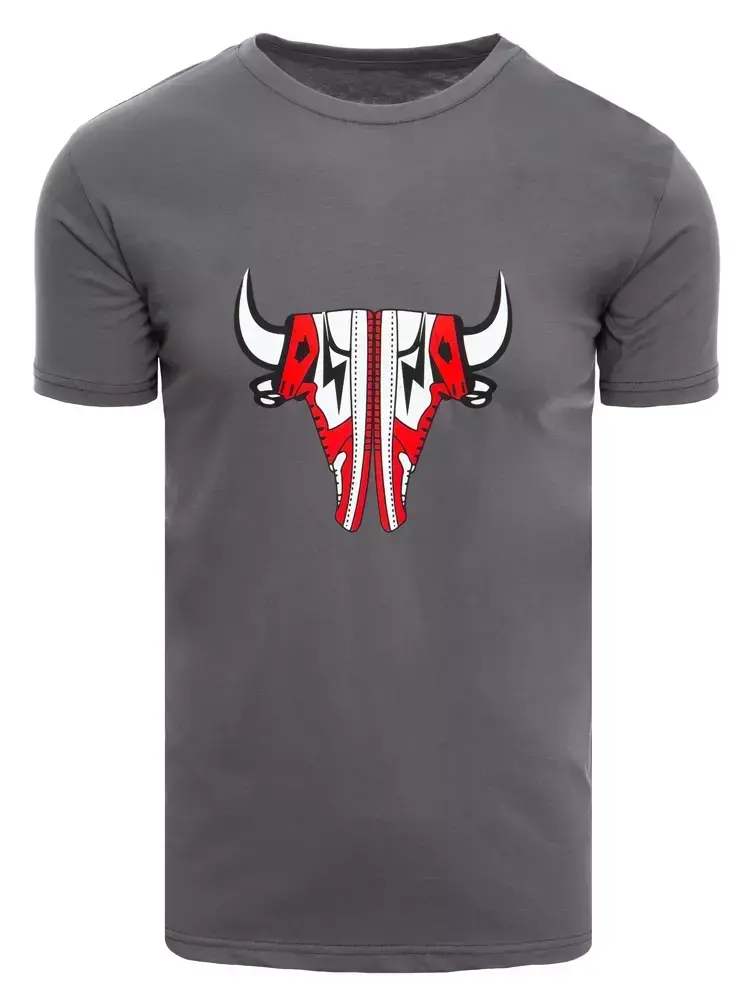 Grafitové pánské bavlněné tričko Dstreet