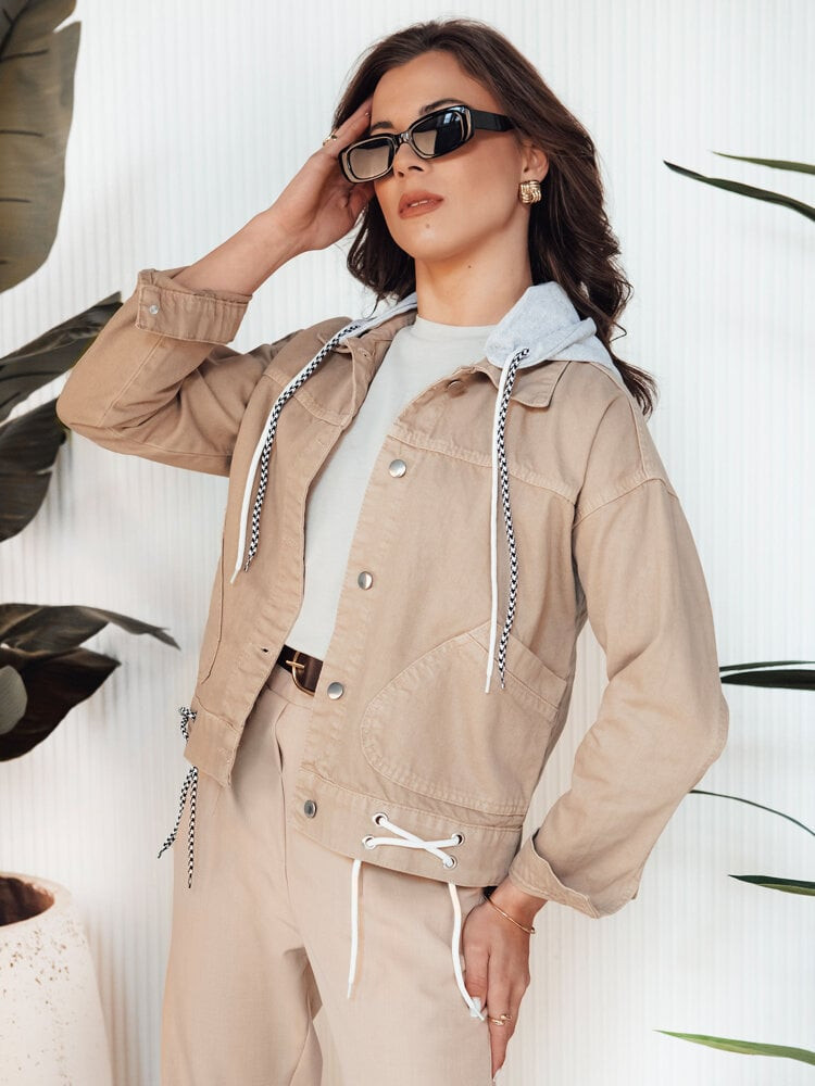 Kurtka damska jeansowa AWIV beżowa Dstreet