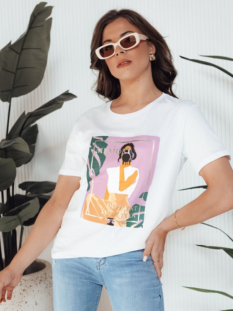 T-shirt damski MEMORY biały Dstreet