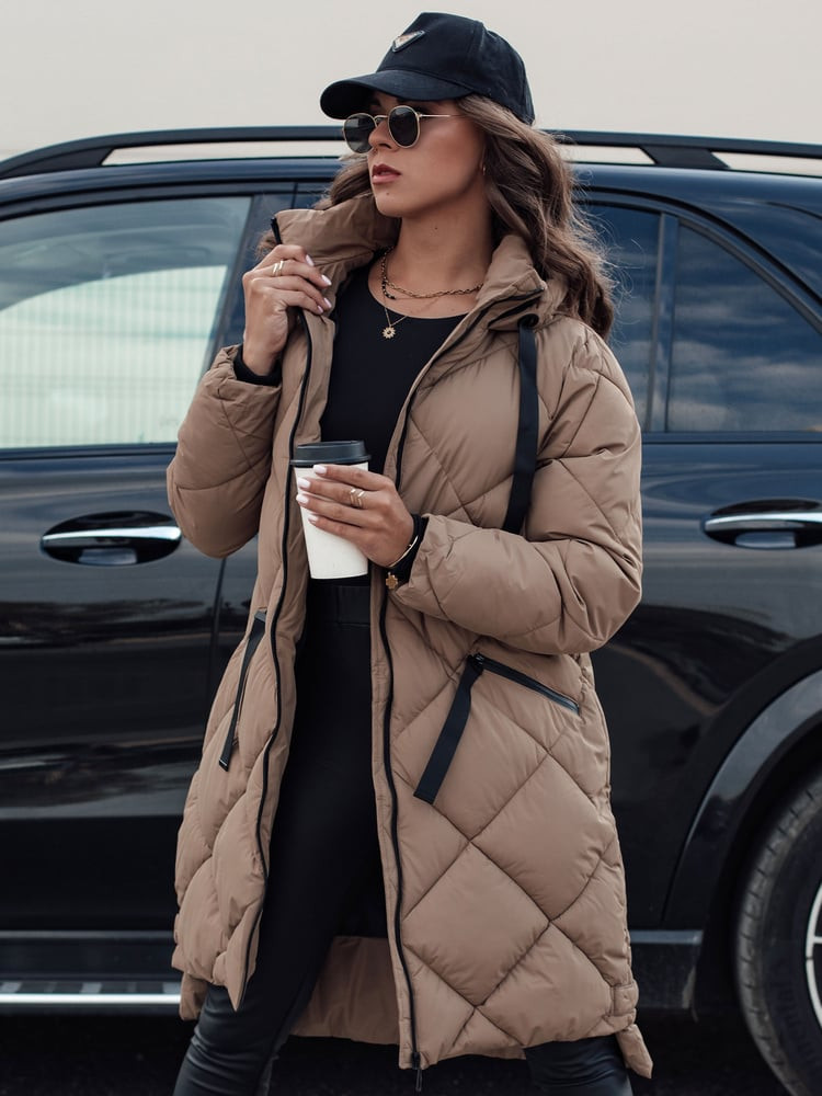 Kurtka damska oversize MELODY ciemnobeżowa Dstreet