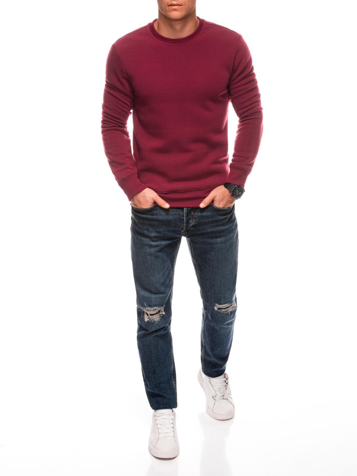 Edoti BASIC men's uniform round neck sweatshirt - maroon