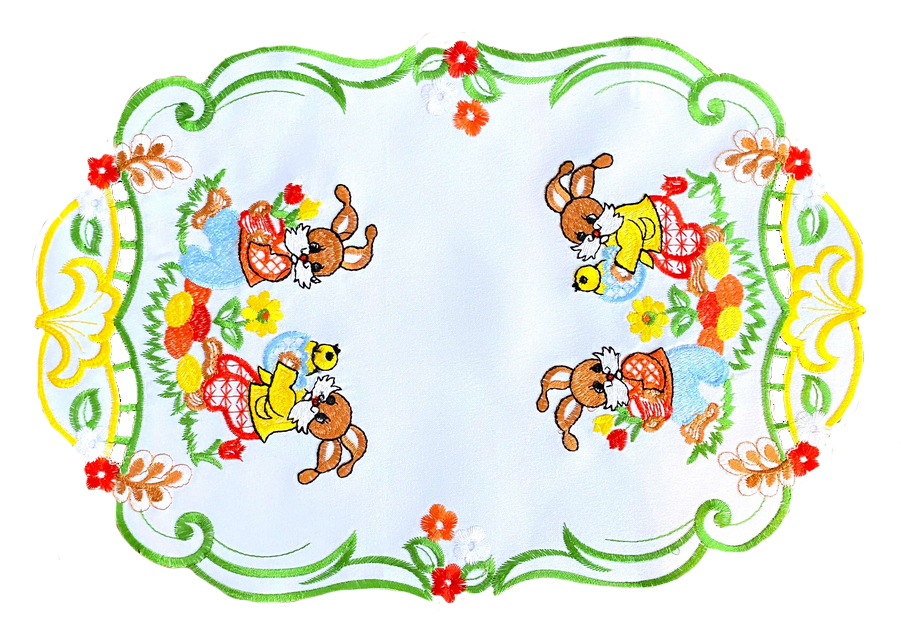 Velikonoční vyšívaný dekorační ozdobný ubrousek EASTER IV. 30x45 cm Mybesthome