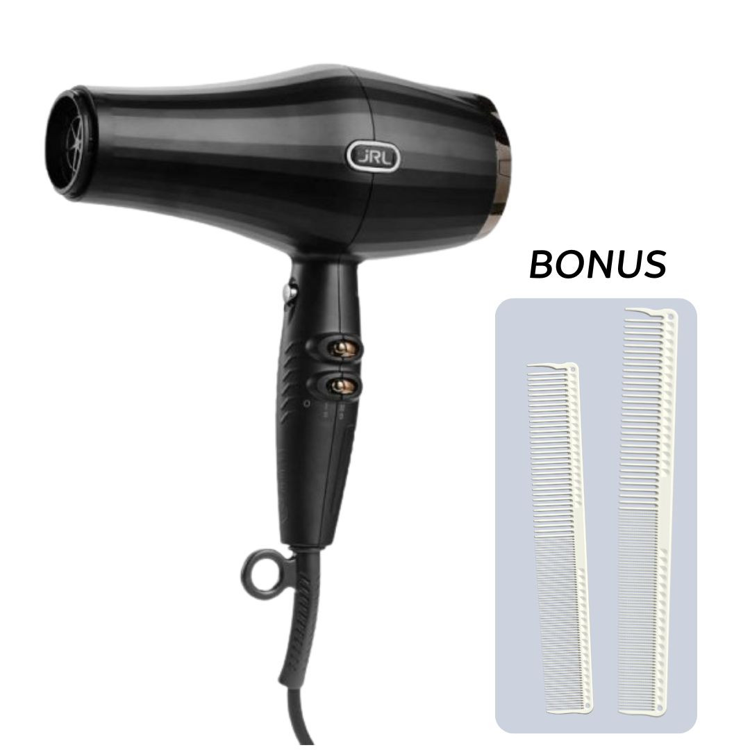 KIT: JRL (FP2402) FP2020L Powerful Ultralight Dryer - ultralehký a výkonný fén na vlasy, 2400W + 2 hřebeny J304 a J305