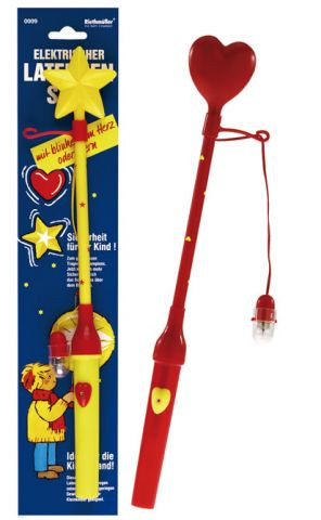 Držák na lampiony s blikajícím srdíčkem / hvězdou 34cm Amscan