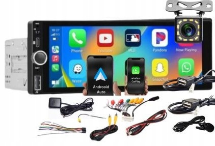 Rádio Navigace 1DIN Carplay Android Auto Bluetooth Mapy Usb