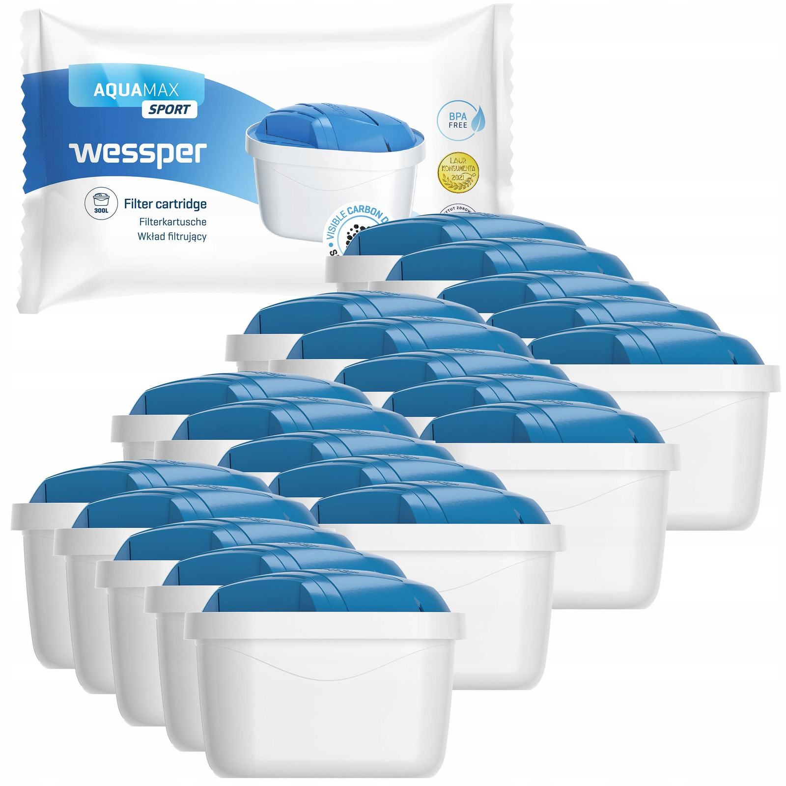 Vodní filtr Wessper Sport pro skleněnou filtrační konvici Dafi náhrada 20x