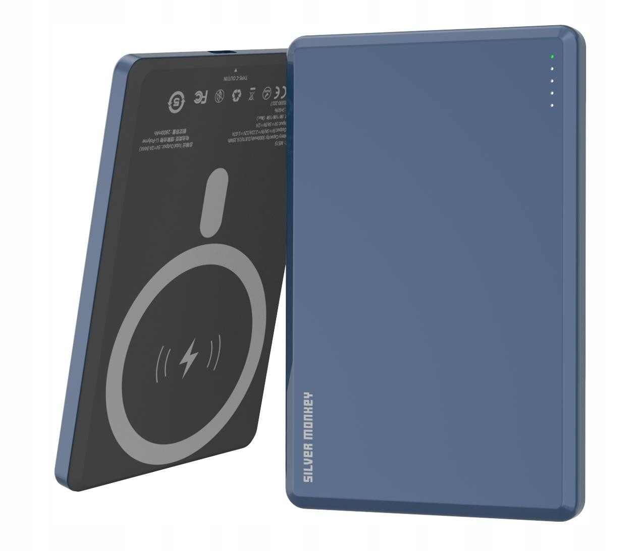 Silver Monkey Ultra Slim Powerbanka MagSafe 5000 mAh (modrá, modrá)