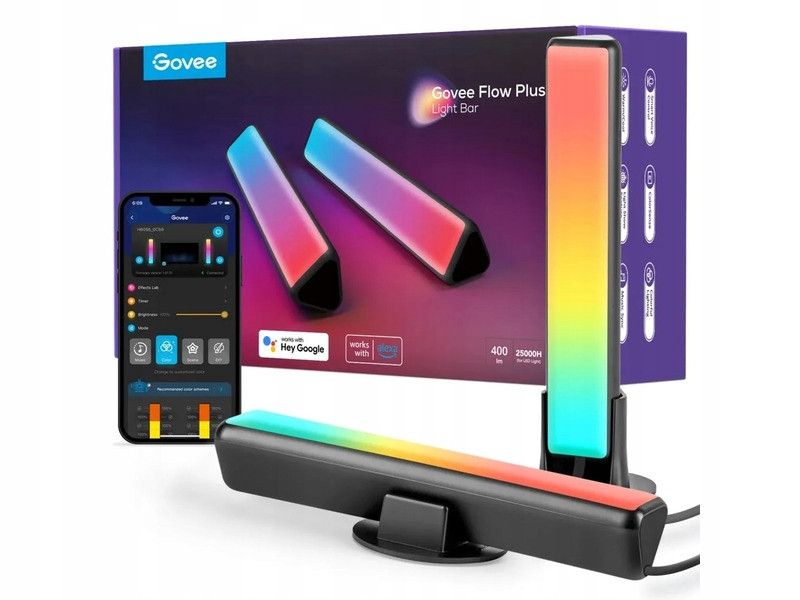 Led lampa Govee H6056 Flow Plus Rgbicww Wi-Fi s plným barevným spektrem