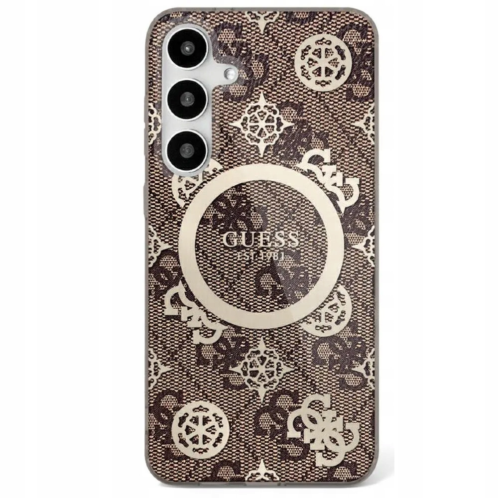 Guess pouzdro pro Samsung S25 Ultra Magnetic IML Peony on 4G Background bronz