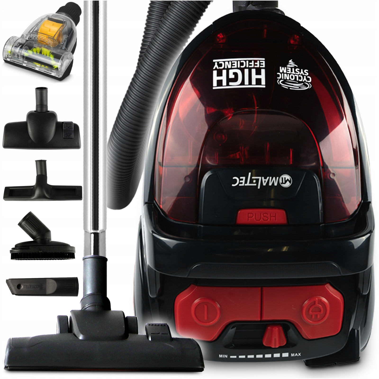 Vysavač Bezsáčkový Cyklonový Domácí Hepa Turbokartáč Lehký Výkonný 4200W