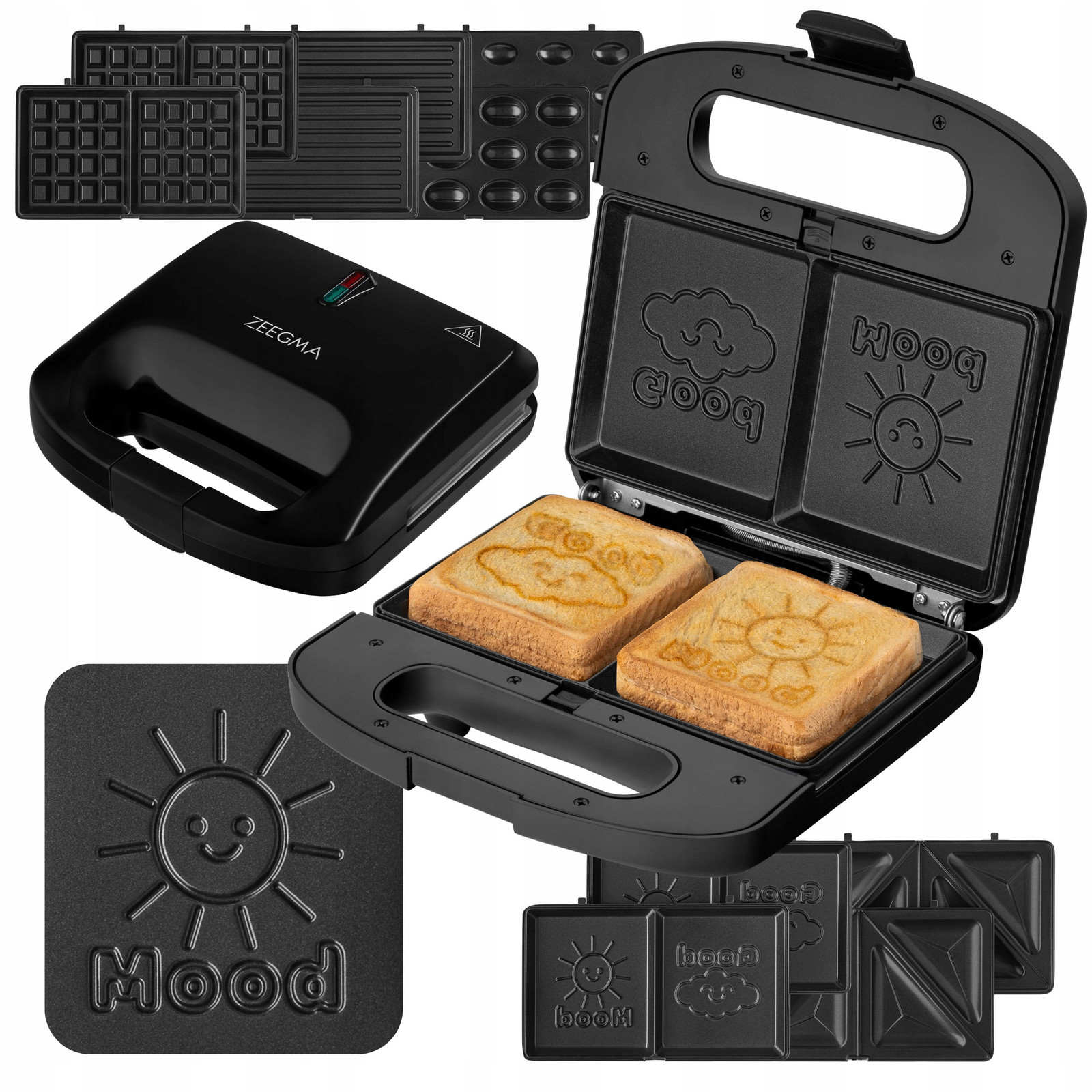 Vaflovač Toustovač Sendvičovač sendvičovač Grill 6v1 750W 5 Desek