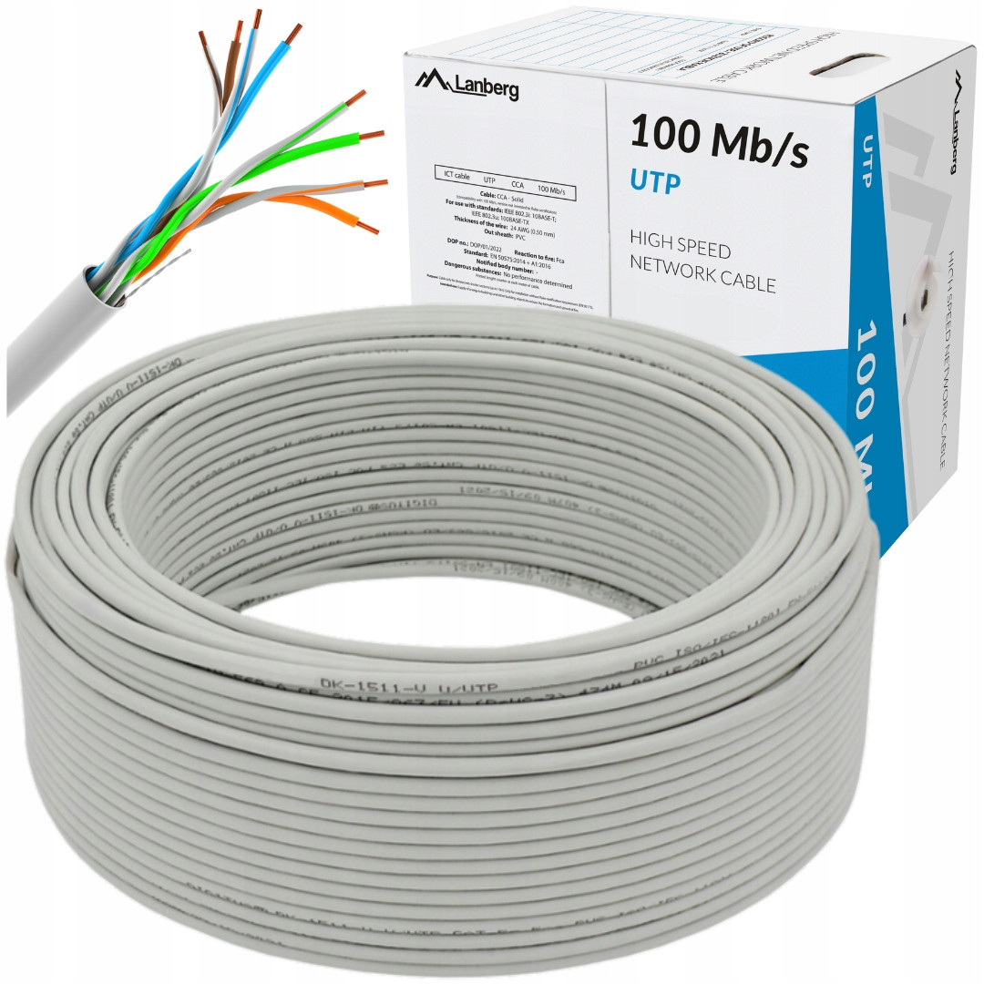 Kabel Síťový Lan Kroucený RJ45 Utp KAT.5E CAT.5E 305M Lanberg