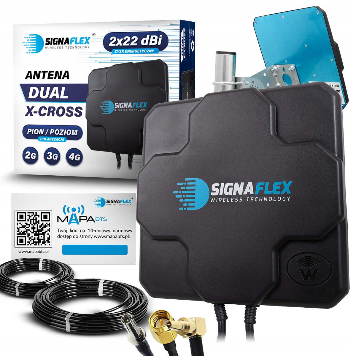 Venkovní Anténa Pro 3G 4G Lte Router 44dBi Huawei Zte CRC9 TS9 Sma 5m