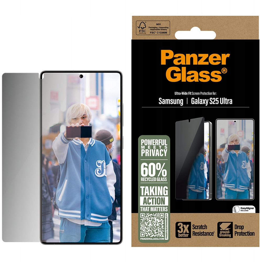 Tvrzené sklo pro Galaxy S25 Ultra PanzerGlass rychlá ochrana displeje