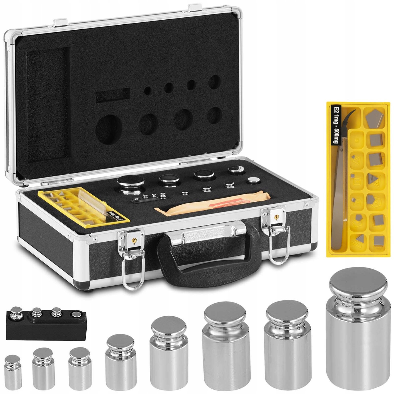 Vzory závaží váhové kalibrační pro váhy Oiml třída E2 1-500 g 24 el