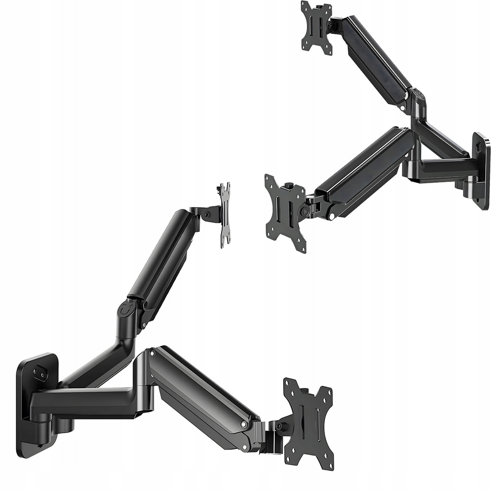 držák na dva monitory Nástěnný černý Vesa plynová pružina do 9kg 13