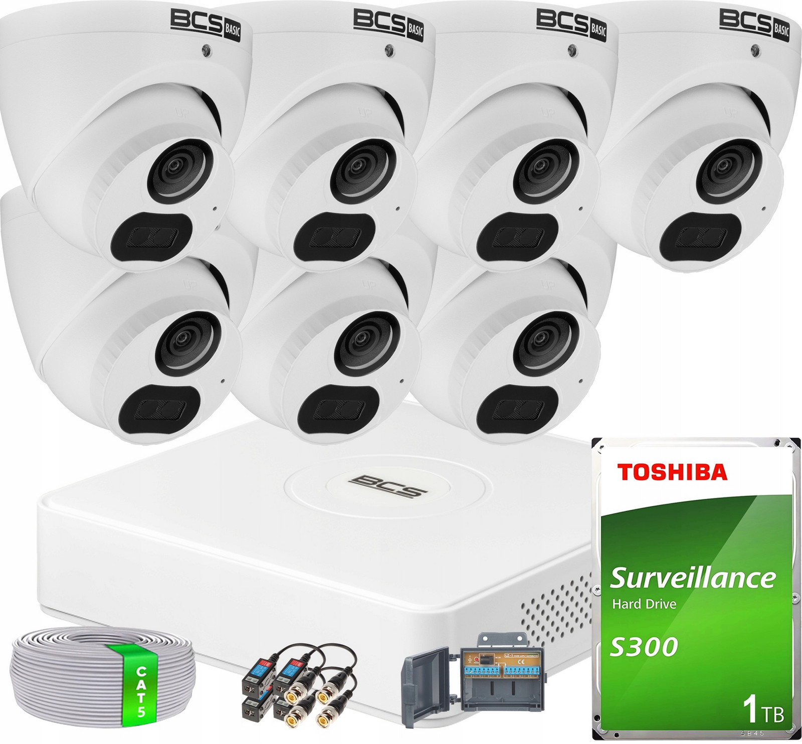 Monitorovací sada s analogovou kamerou 7x BCS-B-EA15FSR4(2.0) 5MPx Disk 1TB