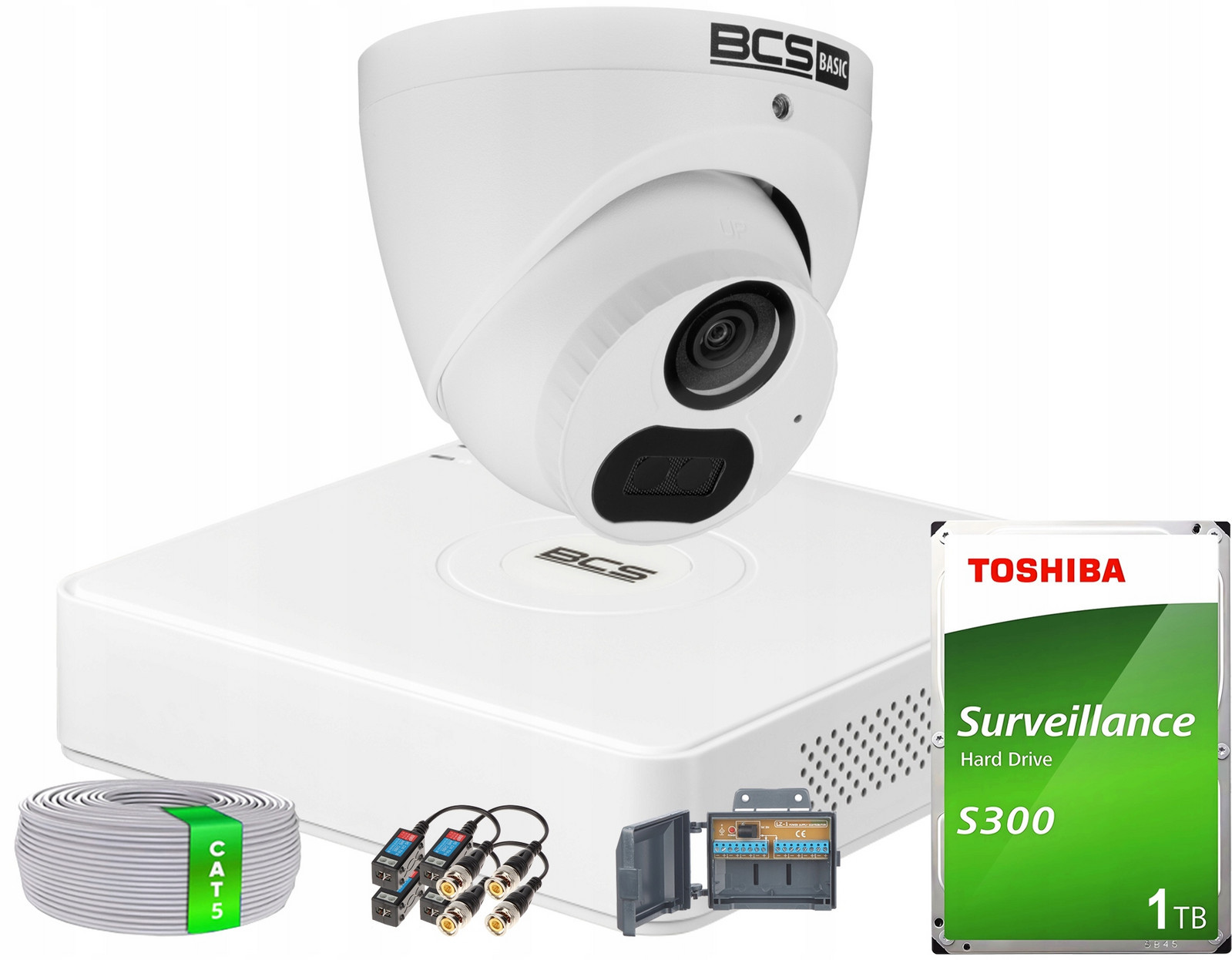 Monitorovací sada s analogovou kamerou 1x BCS-B-EA15FSR4(2.0) 5MPx 1TB disk