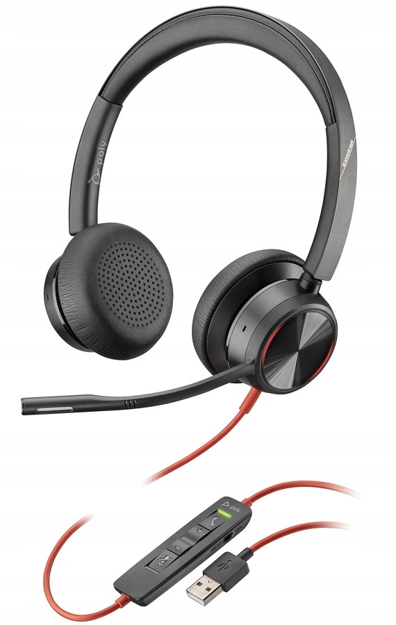 Drátová sluchátka Poly Blackwire 8225 Usb Anc 772K2AA pouzdro