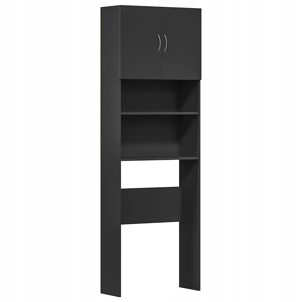 Skříňka pod pračku černá 64x24x190 cm Dřevo lepidlo