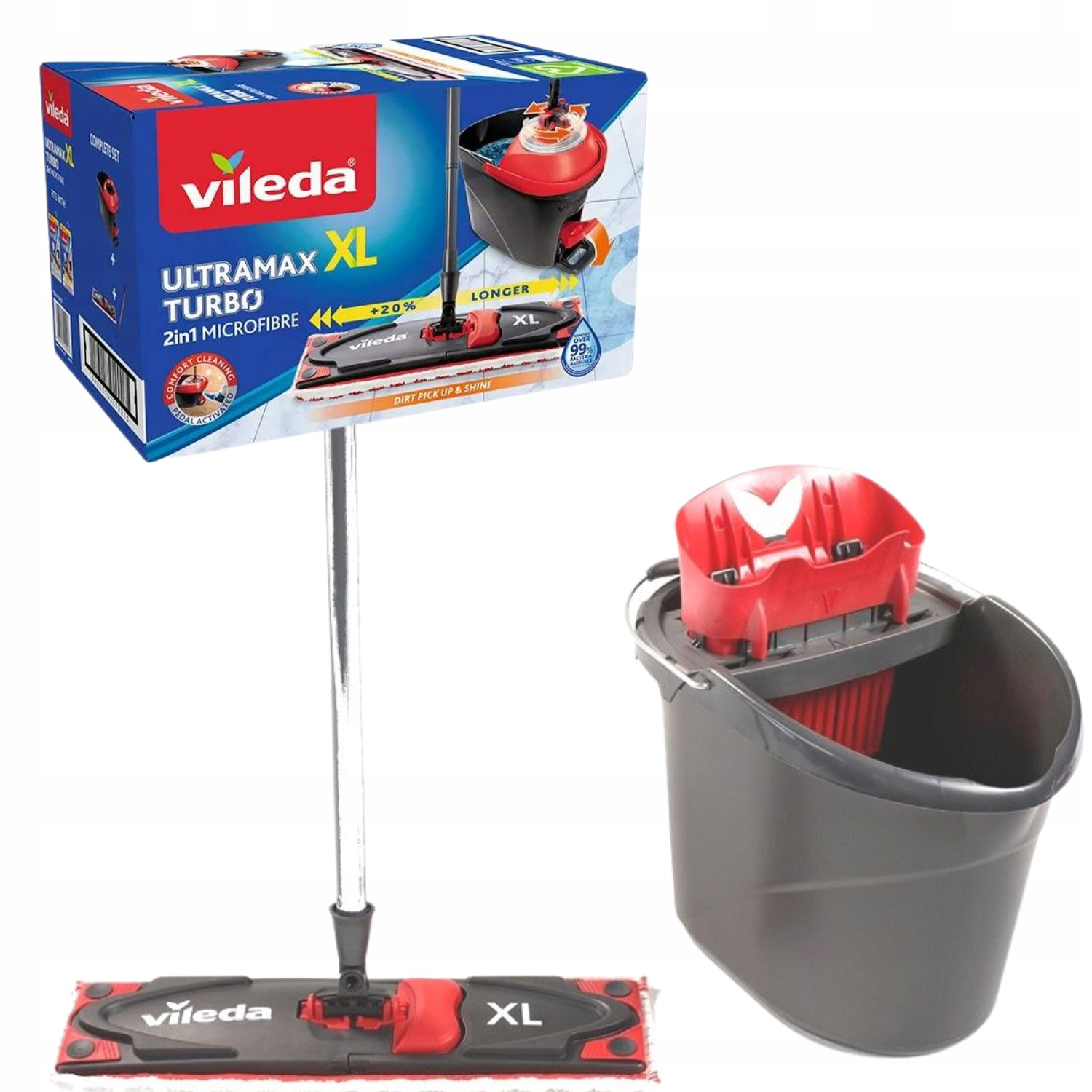 Mop Vileda Otočný Ultramax Turbo XXL 42CM Široký Bonus Myčka 2kusy