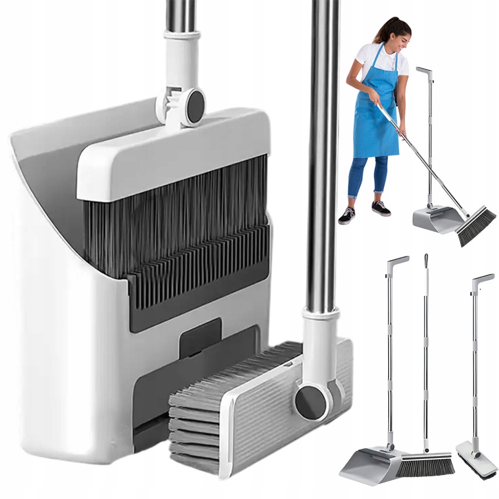 Úklidová Sada Leniuch Lopatka Smetáček Kartáč 3V1 Skládá Rotaci 180