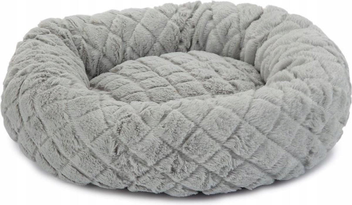 Beeztees Levisa pelíšek plyšový pro malou kočku psa Šedý 43x43x13 cm