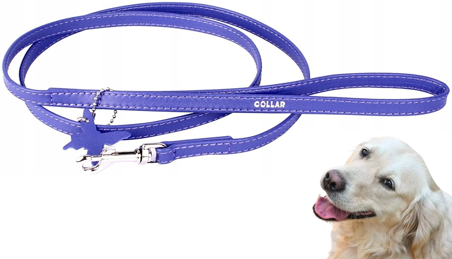 Vodítko Pro Psa Z Kůže Waudog COLLAR122CM/18MM Fialové