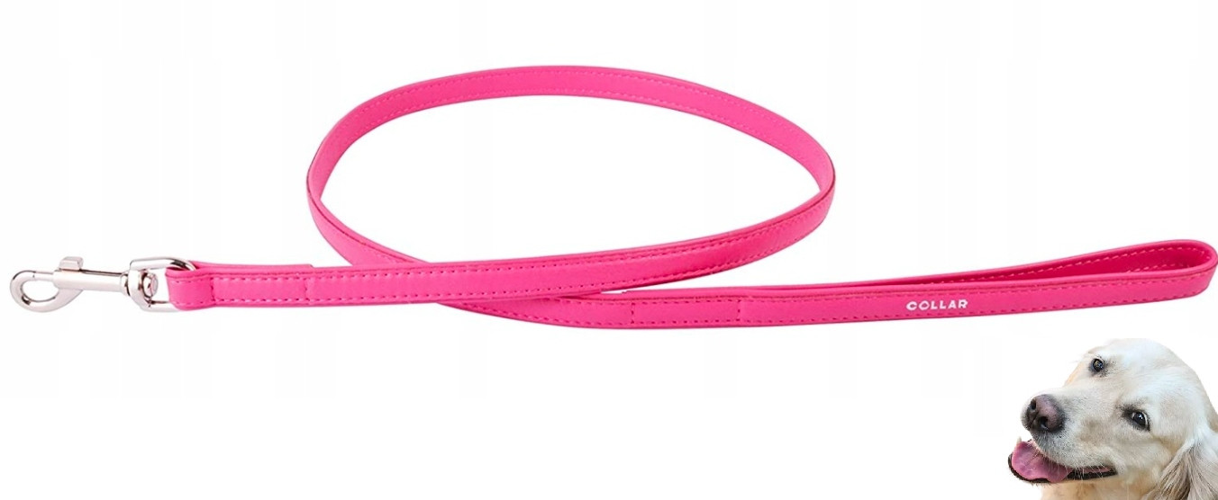 Vodítko Pro Psa Z Kůže Waudog Collar 122CM/18MM Růžové Silné