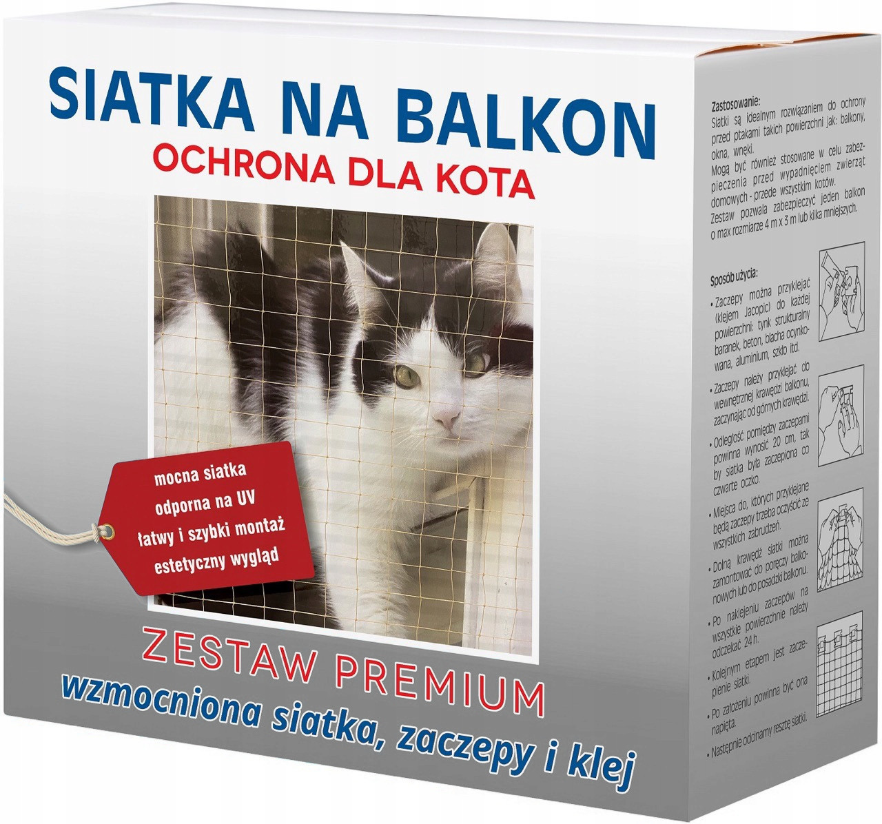 Set Síťka Na Balkon 5 X 2 m Pro Kočky Vyztužená Drátkem Bez Vrtání