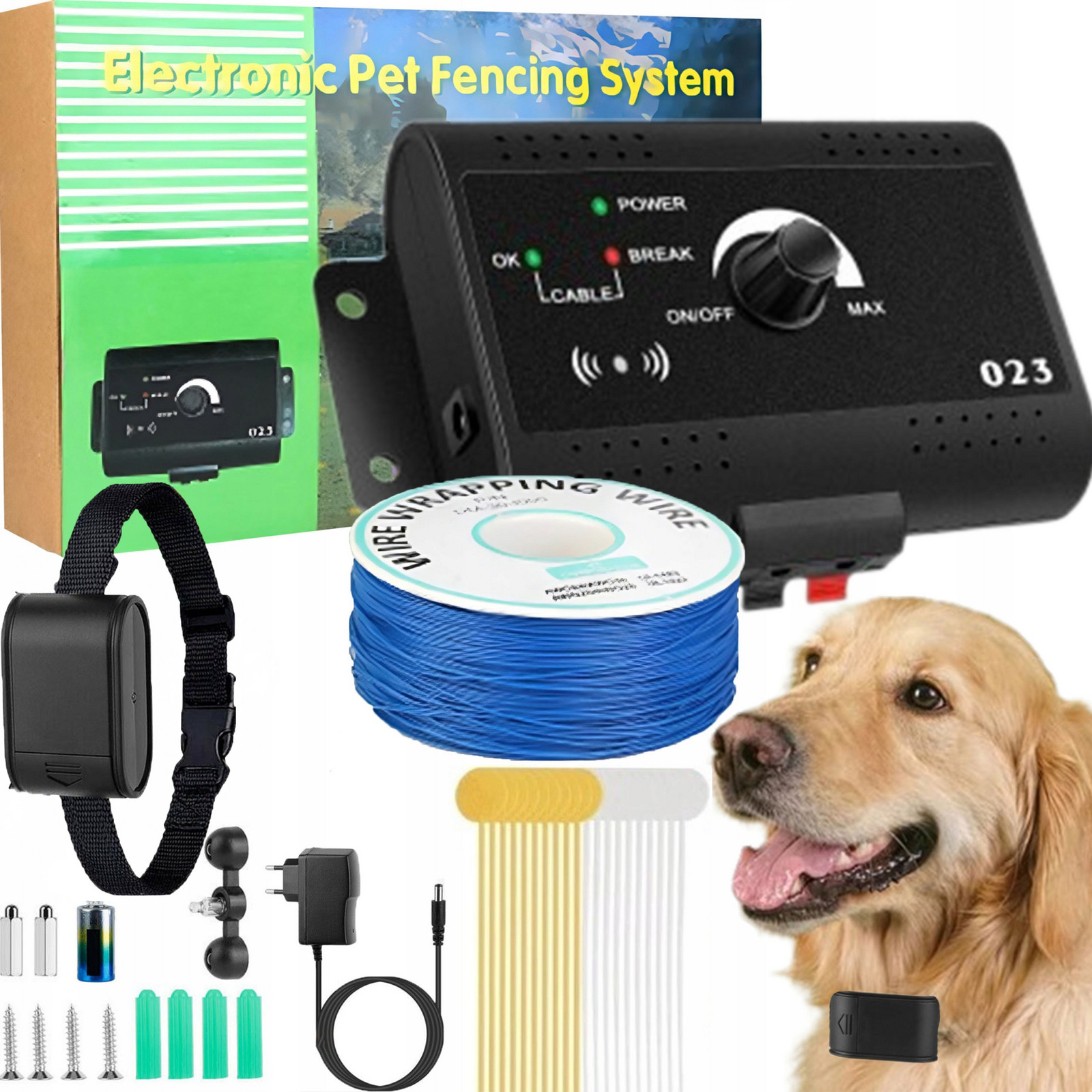Elektrická Pastuch Pro Psa Kotec Oplocení Obojek Sada