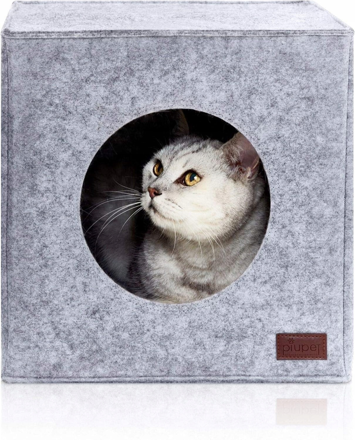 PiuPet pelíšek pro kočky, domeček s polštářem, budka pro kočky Pt