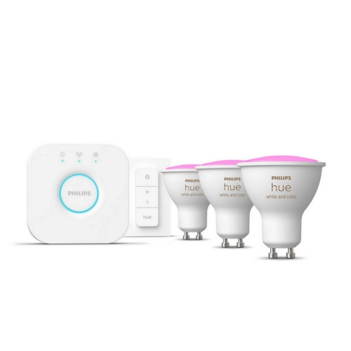 Propojovací zařízení Philips Hue BRIDGE a 3 ks LED žárovek GU10 4,2W (50W) White and Color Ambiance (2000-6500K/RGB) stmívatelné