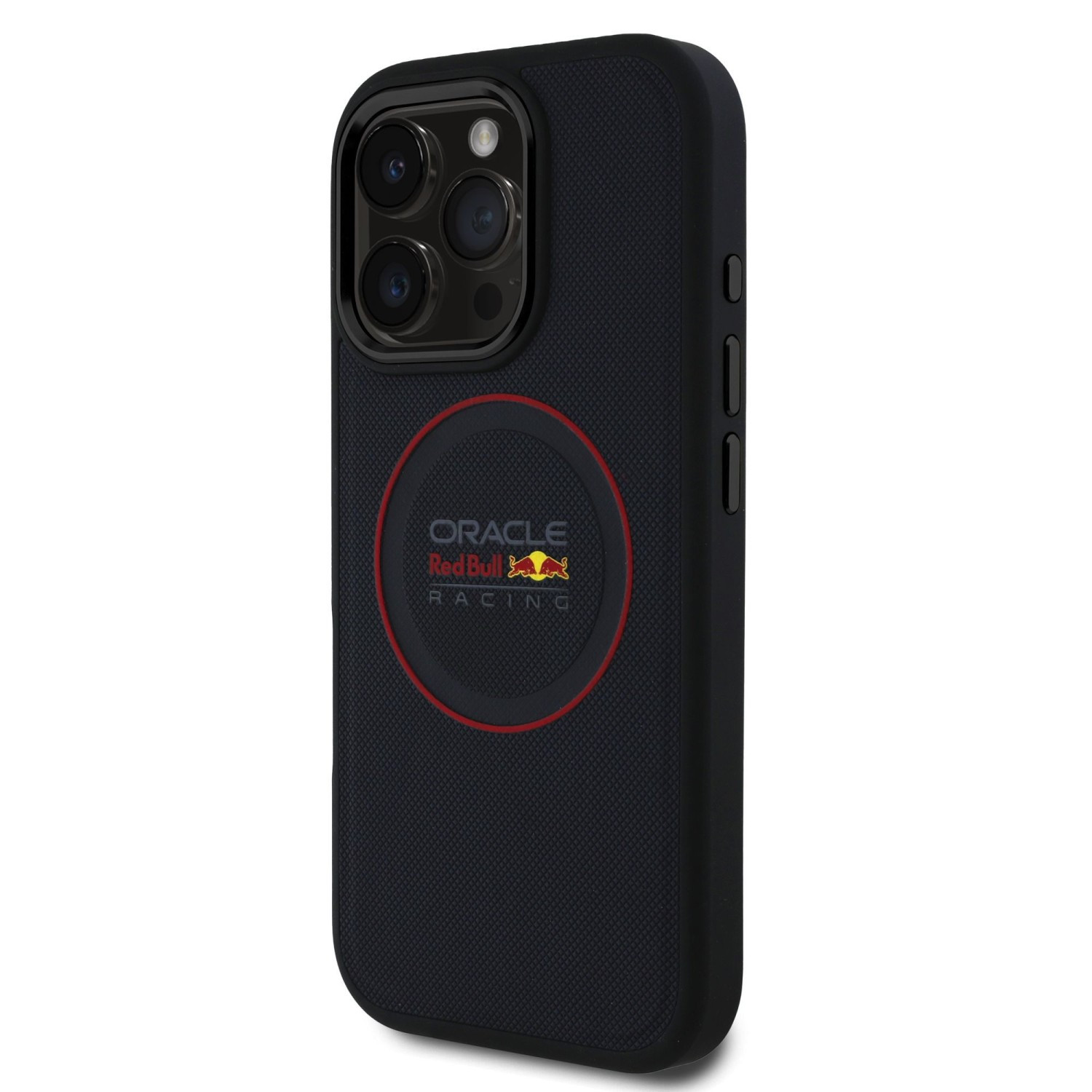 Zadní kryt Red Bull PU Leather Red Ring MagSafe pro Apple iPhone 16 Pro Max, navy