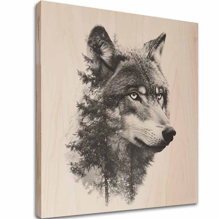Obraz na dřevo Varg - Duch skandinávské divočiny