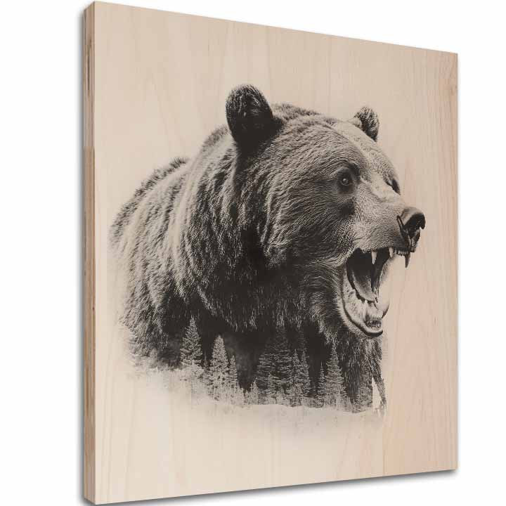 Obraz na dřevo Björn - Strážce skandinávských lesů