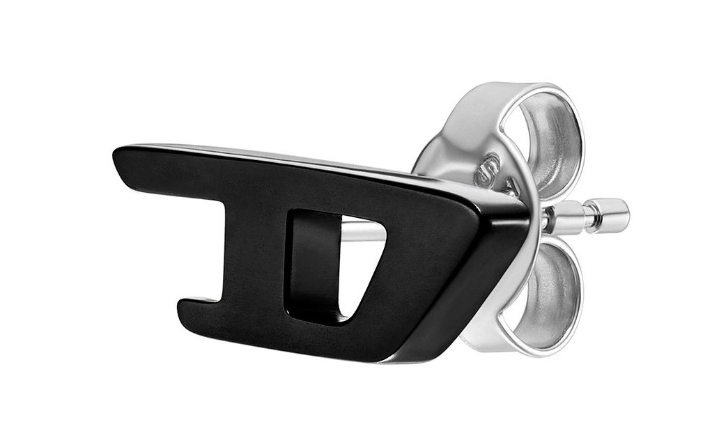 Diesel Černá single náušnice z oceli DX1539001