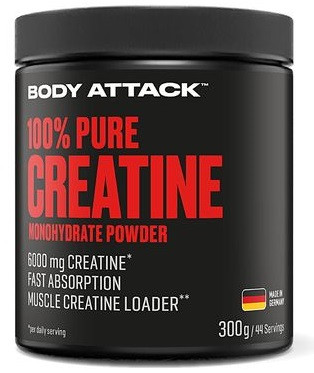 Body Attack 100% Pure Creatine 300g, 100% kreatin monohydrát v sypké formě